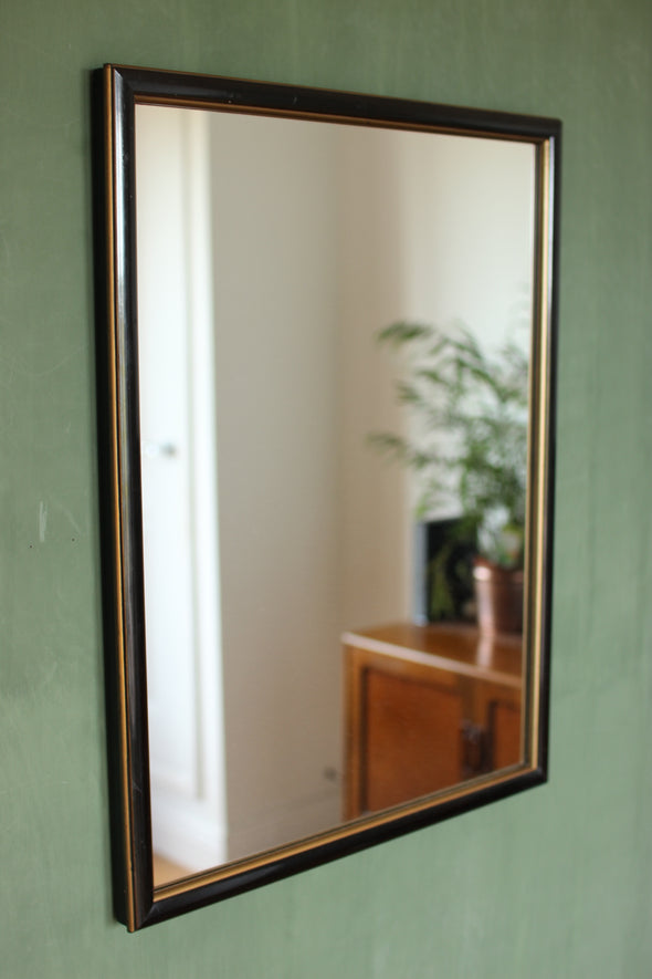 Early 20th Century Black Lacquer Mirror