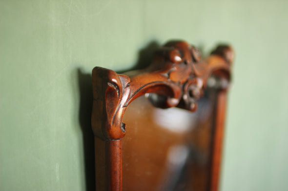 19th Century Small Carved Fruitwood Antique Mirror