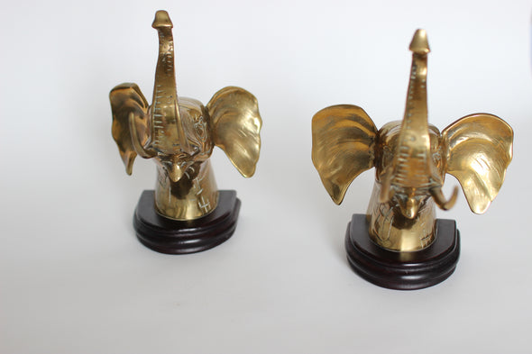 Brass & Ebonised Wood Bookends