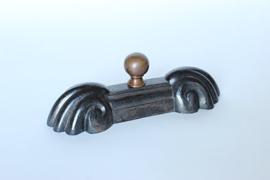 Black Cast Iron & Brass Art Nouveau Paperweight  For the Art Nouveau lover with a lot of papers.  Perfect condition.  65 x 70 x 200mm From Gallery 33, Dublin, Ireland