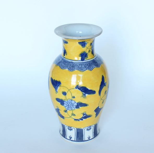 Blue & Yellow Floral Vase