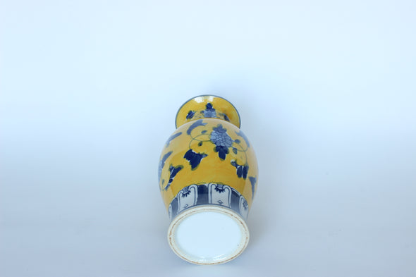 Blue & Yellow Floral Vase