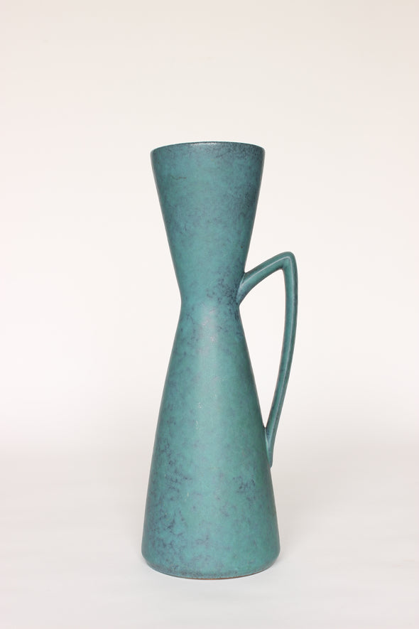 West-German Ewer Vase  Perfect condition  Turquoise / Green  Height 300mm / Max Diameter 102mm