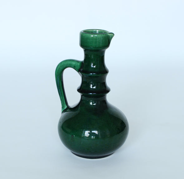 Small Glossy Green West German Ewer  Perfect condition  Height 205mm /&nbsp; Max Diameter 125mm  ceramics, pottery, vases