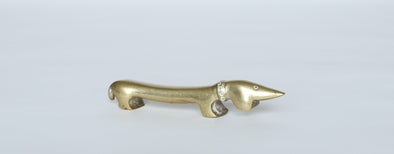 Small Brass Sausage Dog  W2cm x H2.5cm x  L11cm 