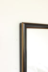 Black lacquer with gold trim early 20th century wall mirror  Superb Condition. Fully restored.  New glass &amp; hanging hardware