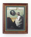 The Mirror by William Orpen 1900 in a fully restored oak frame from the same period with a new real-gilt slip, new glass, hanging hardware and a beeswax finish.